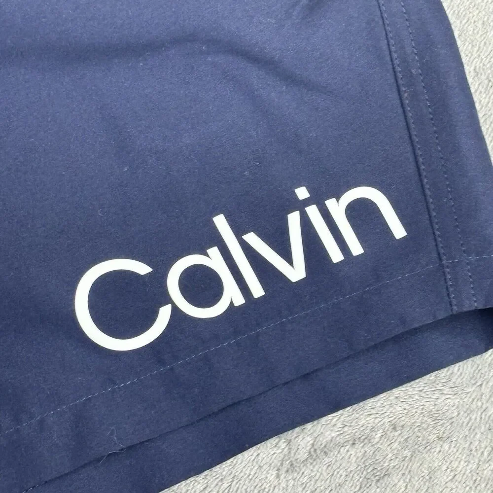 Calvin Klein‎ Swim Trunks Mens XXL Blue Mesh Lined Bathing Suit Shorts New $59